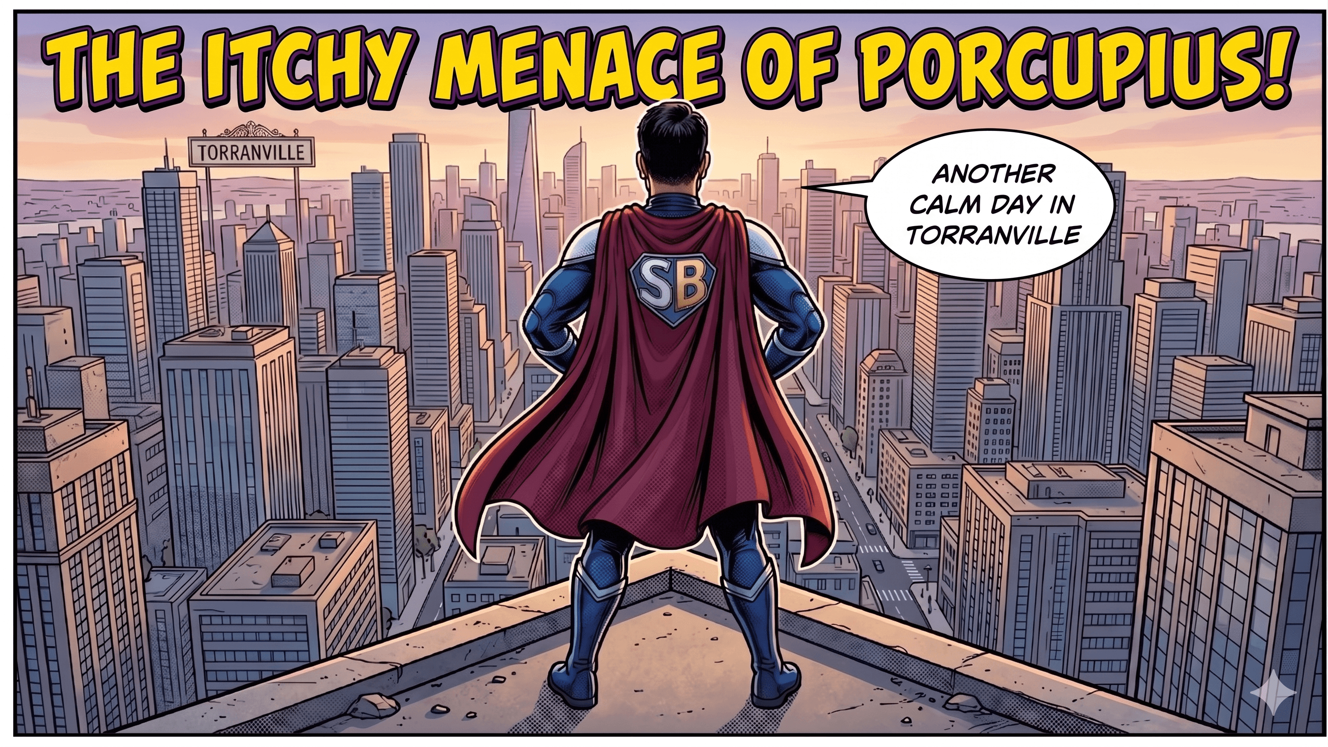 Page 1 — Captain Soft Beard overlooks Torranville on a calm day