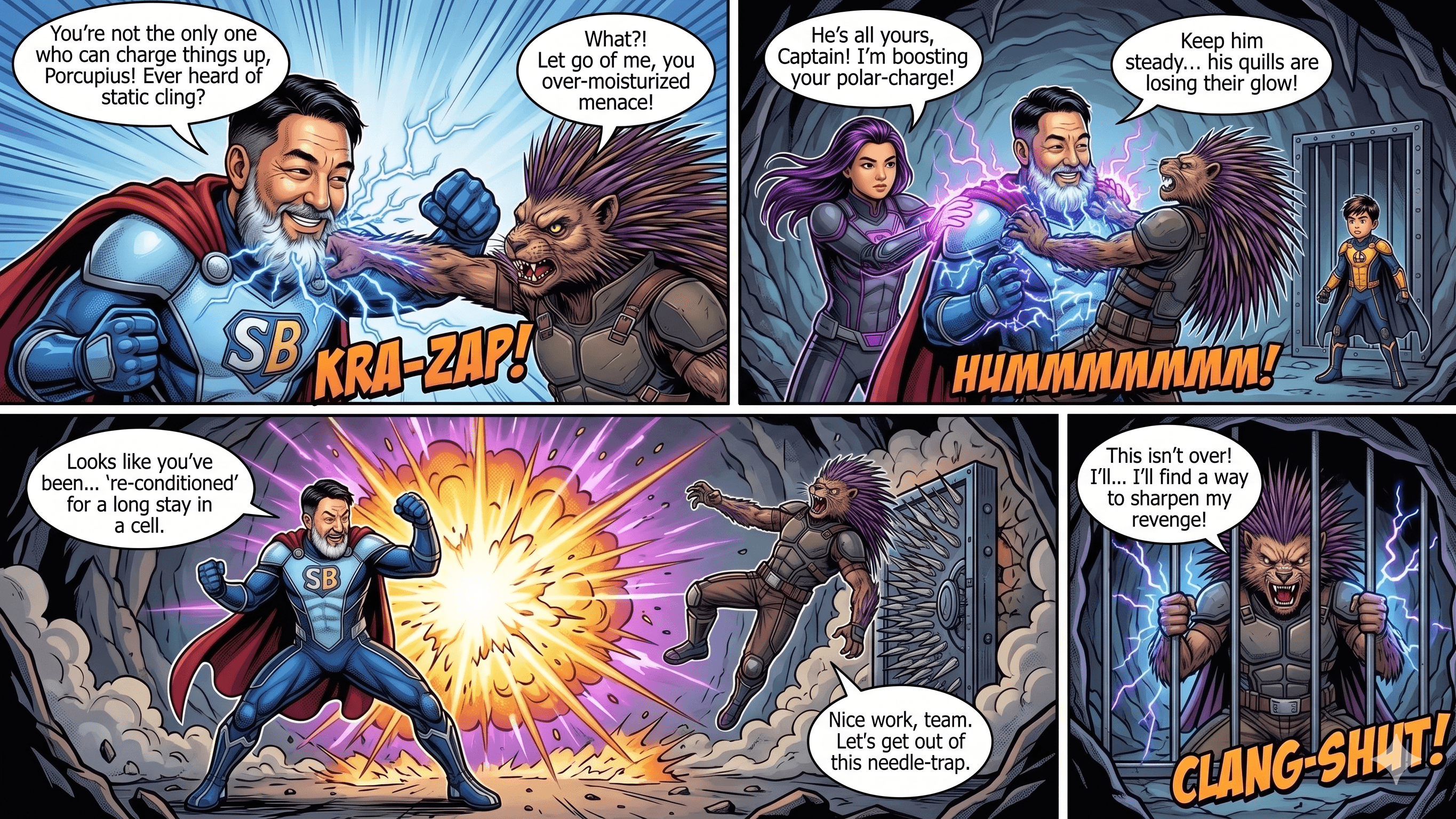 Page 5 — Captain de-quills Porcupius; the jail door slams shut