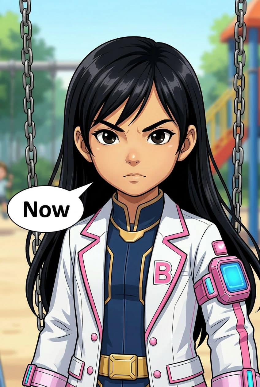 Close-up of Brainy: 'Now.'
