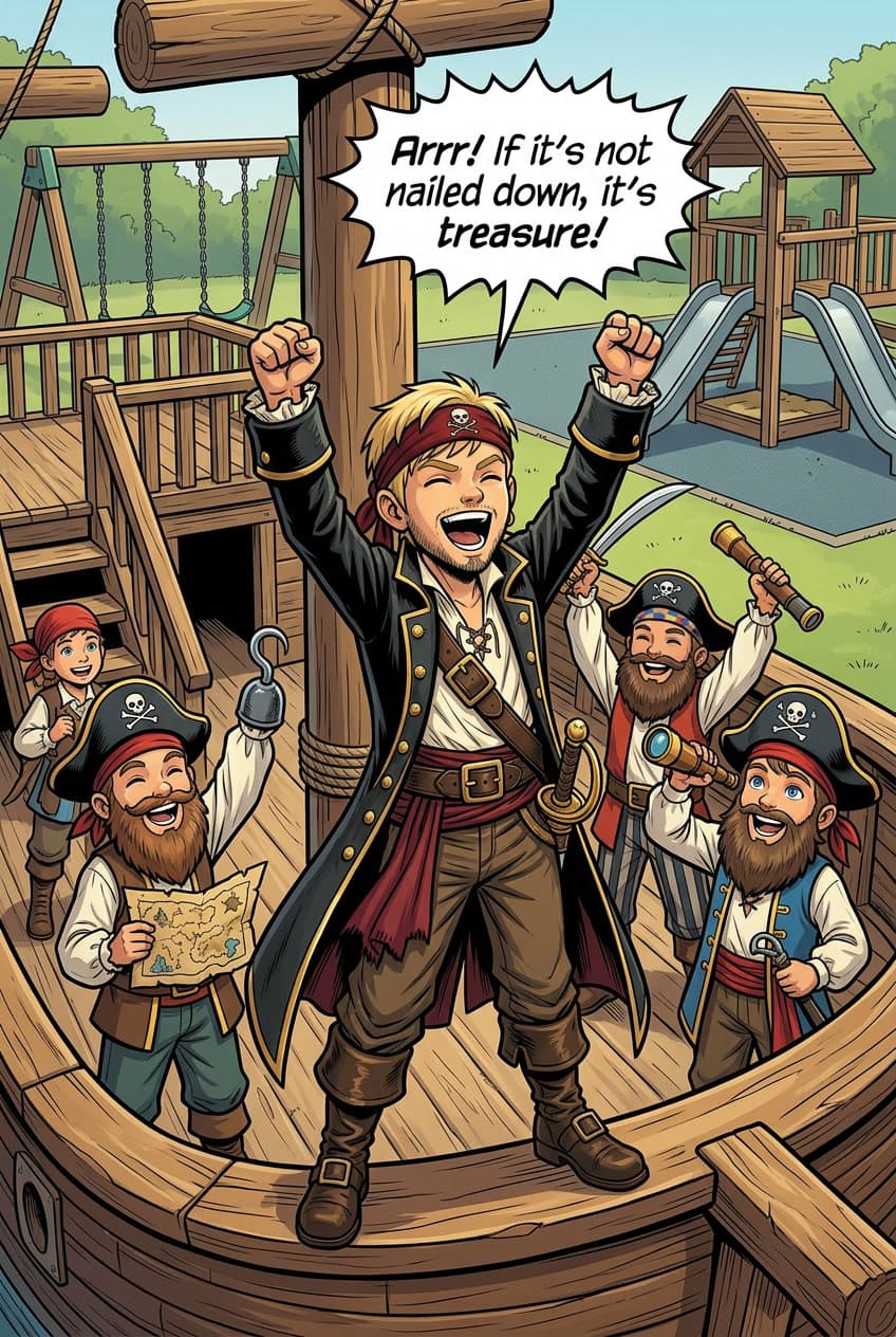 Tails: 'Arrr! If it's not nailed down, it's treasure!'