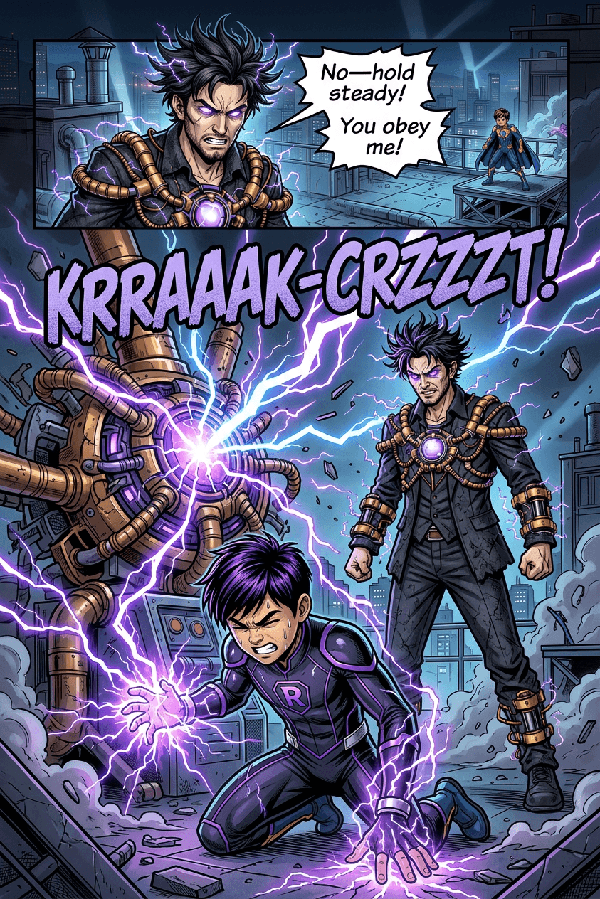 KRRAAK-CRZZZT! The Friction Fiend roars: 'No — hold steady! You obey me!'