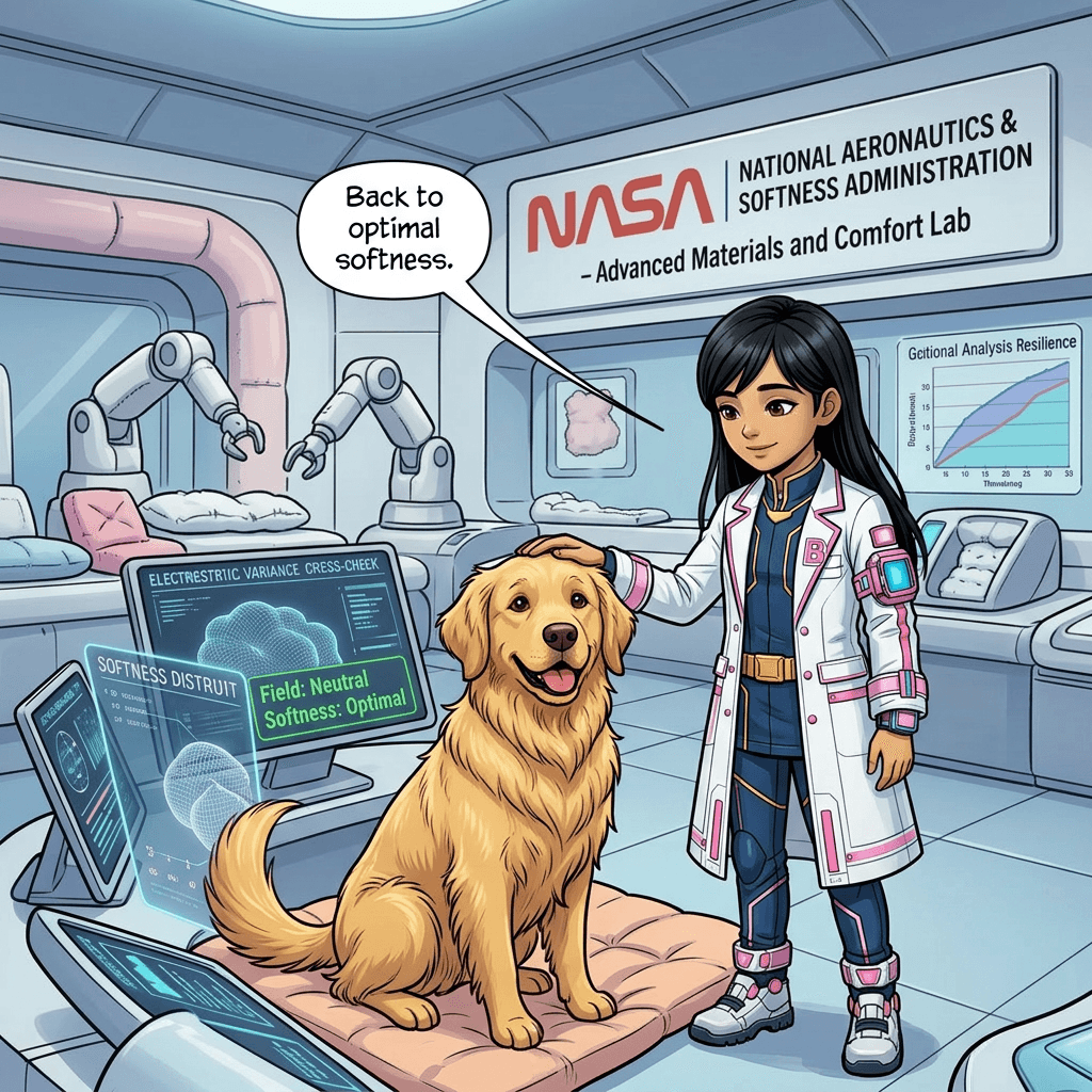 Back at the lab: Brainy pets Yala — 'Back to optimal softness.' Field: Neutral. Softness: Optimal.