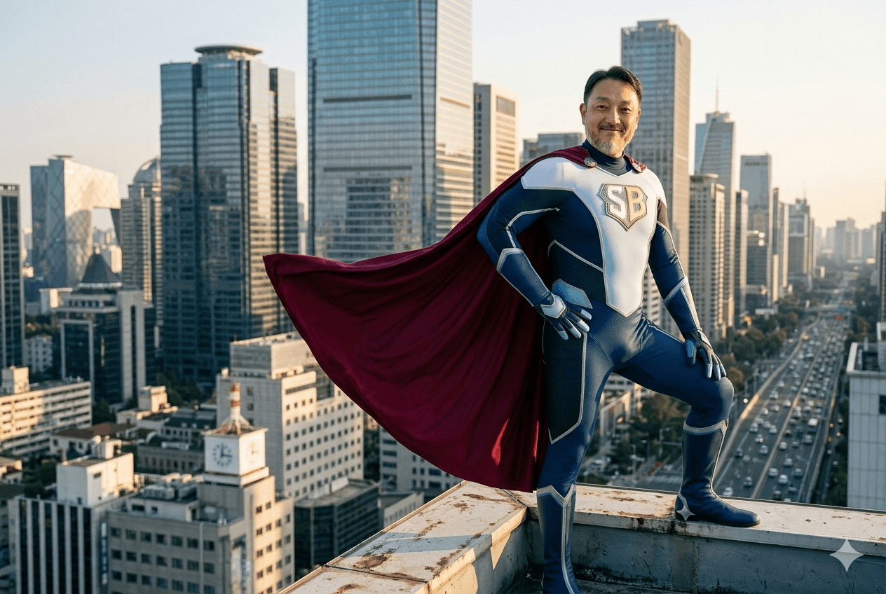 Captain Soft Beard in full cape